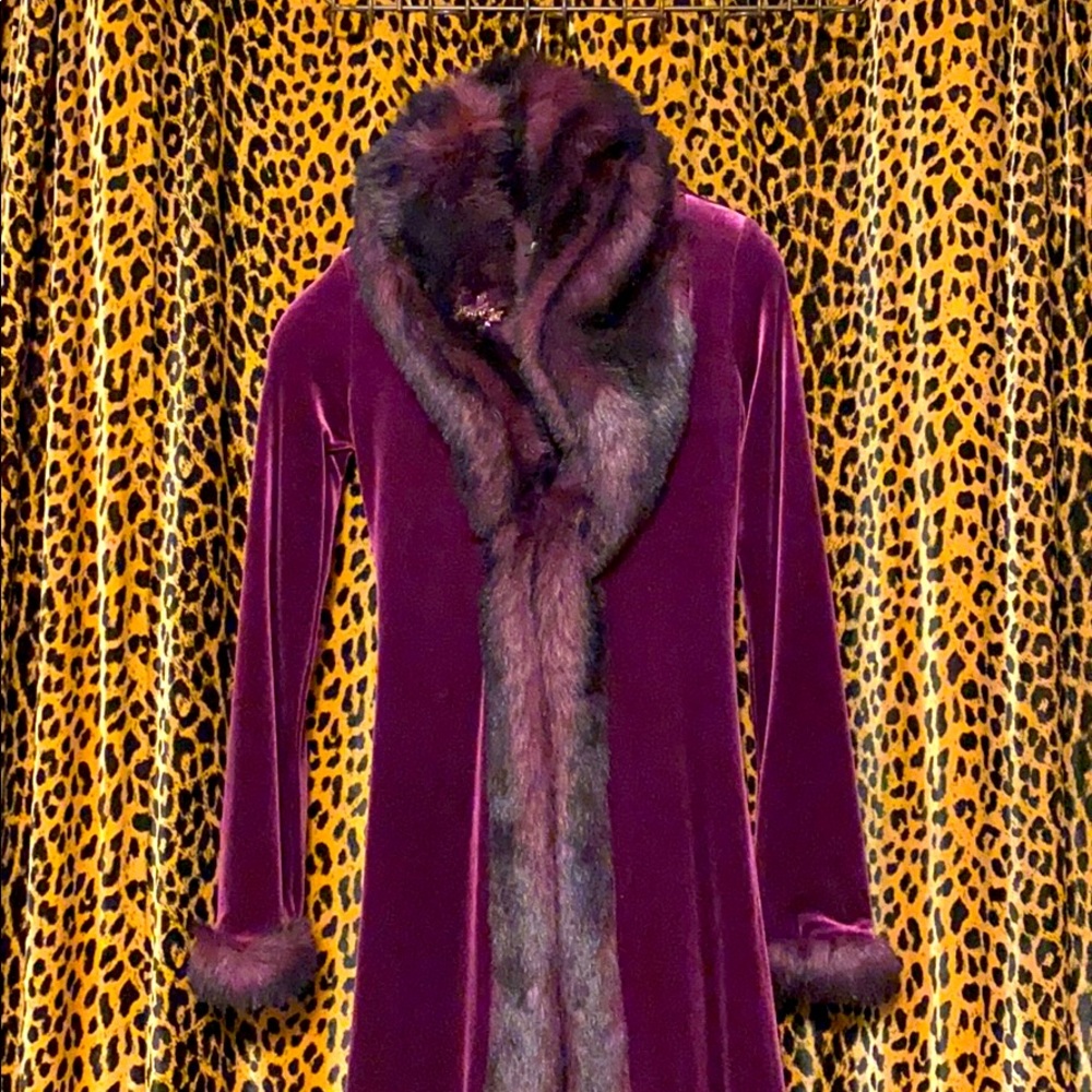 Betsey Johnson velvet full length coat